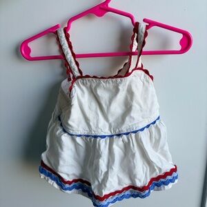 Old navy Kids White and Red Ruffle top